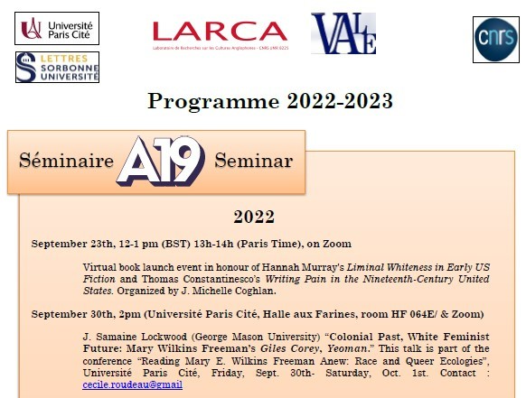 A19 : Atelier Dix-Neuvième Programme 2022-2023