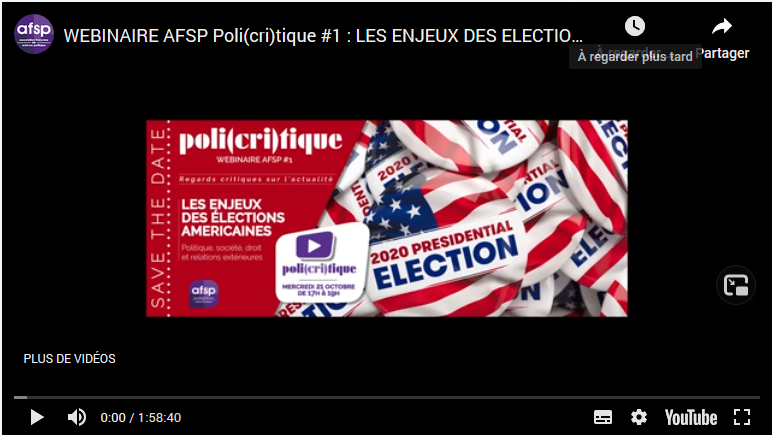 Webinaire Poli(cri)tique : Les enjeux des élections américaines – Politique, société, droit et relations extérieures