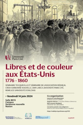 Libres et de couleur aux États-Unis 1776-1860 – Journée d’études 14 juin 2024